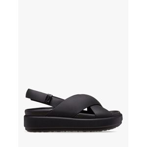 Crocs Brooklyn Luxe X-Strap Sandals, Black - Black - Female - Size: 4