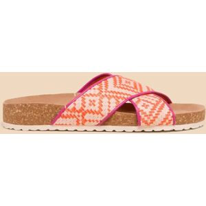 White Stuff Poppy Slider Sandals - Orange/Multi - Female - Size: 4