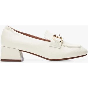 Moda in Pelle Fenet Block Heel Leather Court Shoes, Off White - Off White - Female - Size: 7