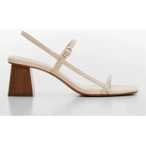 Mango Vica Block Heel Sandals, Light Beige - Light Beige - Female - Size: 9