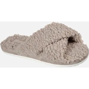 Women's Skechers Womens Cozy Slide Crossover Sherpa Slip On Slippers - Brown - Size: 4