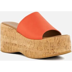 Dune London Women's Ladies Kion - Cork-Flatform Sandals - Orange - Size: 4