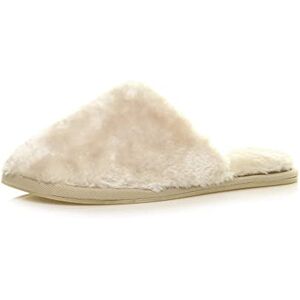 Ajvani Flat Winter Cosy Fluffy Fur Lined Mule Slippers Size 8 41