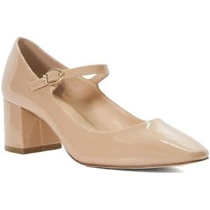 Dune London Dune Ladies Aleener Patent Block Heel Mary Janes Size Uk 4 Block Heel Court Shoes Nude