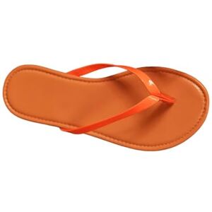 Generic Clear Slides Heels For Women Women'S Beach Thong Slippers Hollow Casual Clip Toe Slippers Flat Shoes Vintage Sandals Womens House Slippers With Arch Support (Orange, 4.5)