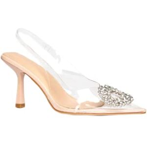 Miss Diva Women'S Shoes Lolya Diamante Brooch Detail Perspex Court Shoe Heels (Nude, Uk_footwear_size_system, Adult, Women, Numeric, Medium, Numeric_4)