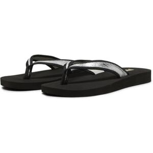 Women Sandy Flip Metallic Shine Flip-Flops, Puma Black-Puma Silver-Puma Black, 8 UK