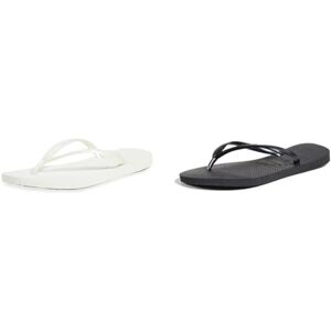 Havaianas Women's Slim Flip Flops, White, 5 UK Women's Slim Flip Flops, Black (Black 0090), 5 UK