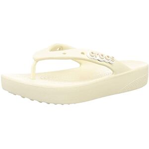 Crocs Women's Classic Platform Flip W Clog, Bone, 3 UK