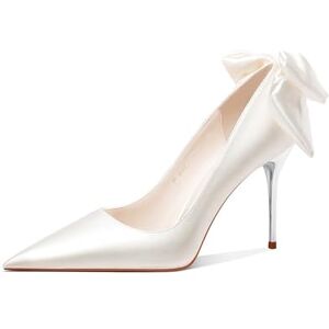 Xcvfbvg Pumps Spring Party Wedding Woman High Heels Shoes Women Pumps Big Size(Size:34) White