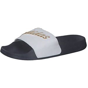 adidas Men's Adilette Shower Sandal, Cloud White Gold Metallic Shadow Navy, 4 UK