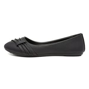 Lilley Gina Womens Black Front Pleated Ballerina - Size 3 Uk - Black
