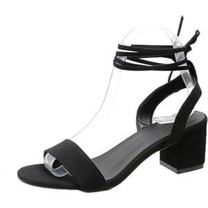 Vpqilh Women Chunky Sandals Uk Clearance Ladies Lace Up Sandal One Band Slippers Mid High Block Heel Sliders Classic Slide Open Toe Slipper Alternate Ankle Strap Slides Slingback Slider Party Evening Shoes