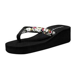 Vejtmcc Women'S Mules Printed Clogs Sandals Platform Comfortable Cork Beach Summer Shoes Comfort & Lightweight Flip Flops Flat Shoes Ergonomic Interchangeable Footbed With Soft Heel Pad, White, 6 Uk