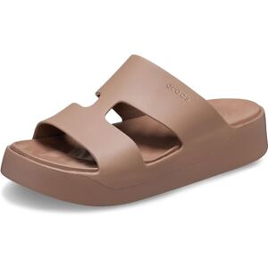 Crocs Women's Getaway Platform H-Strap Slide Sandal, Latte, 4 UK