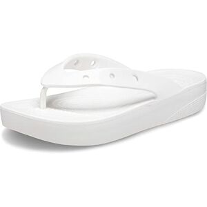 Crocs Women's Classic Platform Flip W Clog, White, 3 UK