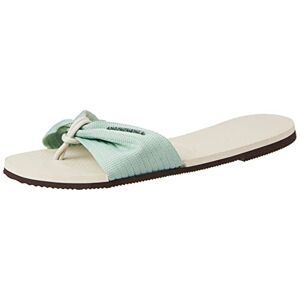 Havaianas Women's You St Tropez Basic Sandal, Beige/Mineral Green, 3/4 UK