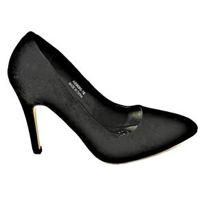 Skos Womens Ladies Kitten Stiletto Heel Mary Jane Office Formal Work Dolly Strap Slip On Court Shoes Size 3 9095-16 Blk Su