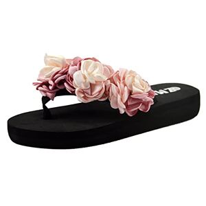 Generic Low Wedge Sandals Women Comfortable Cute Clip Fashion Clip Beach Women'S Sandals Sandals Wedge Bottomed Sandals Toe Summer Women'S Toe Women'S Sandals Women Fashion Sandals (Pink, 4.5)