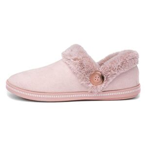 Skechers Women's Cozy Campfire Fresh Toast Slipper, Blush Microfiber/Faux Fur, 6.5 UK