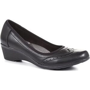 Pavers Ladies Wedge Court Shoes - Black Size 6 (39)