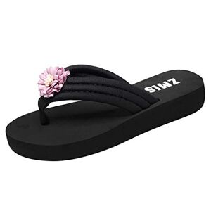 Generic Flip Flops For Women Bohemian Wedges Flops Clip Slippers Shoes Womens Flip Toe Beach Summer Womens Slipper Fuzzy Slipper Flip Flops For Women (Pink, 4.5)
