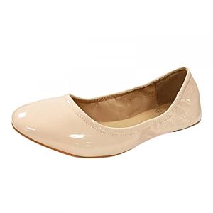 Chaoen Roll Up Ballet Pumps For Women Non Slip Fold Ballerina Dolly Shoes, 05 Beige, 6 Uk (Chaoen-022504)