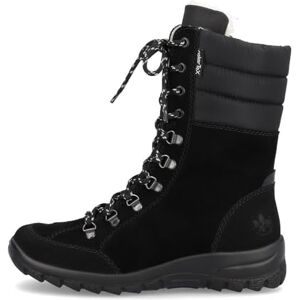 Rieker L7101 Black Suede Lace, Zip Boot With Cosy Lining Riekertex (Black 00, Uk Footwear Size System, Adult, Women, Numeric, Medium, 6)