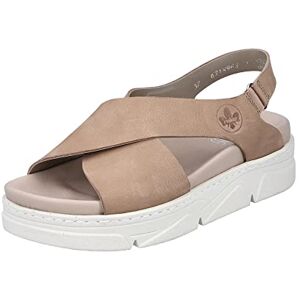 Rieker Women's 62189 Sandal, Beige, 8 UK