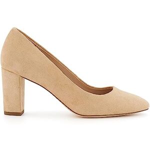 Dune London Dune Ladies Birdie Block-Heeled Court Shoes Size Uk 4 Block Heel Camel