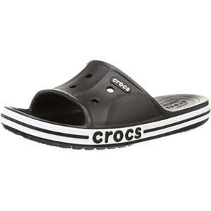 Crocs Unisex Bayaband Slide Slide Sandal, Black White, 4 UK Men/ 5 UK Women