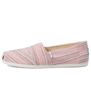 TOMS Women's Alpargata Print Loafer Flat, Pink Stripes, 3.5 UK