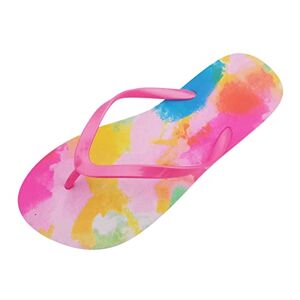 Fguutym Women'S Non-Slip Slides, Toe Separator, Colourful Flip Flops, Women'S Flat Elegant Flip Flops, Women'S Slippers, Summer Bohemia Beach Sandals, Summer Shoes, Shower Sandals, Red, 8.5 Uk