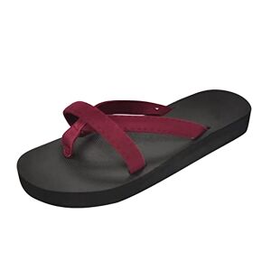 Generic Flip Flops Women Size 6 Cheap Flat Sandal Lighweight And Comfortable Summer Beach Toe Thong Pool Shoes Open-Toe Sandals Casual Strappy Sandal Anti-Slip Porosity Indoor Outdoo Shoes