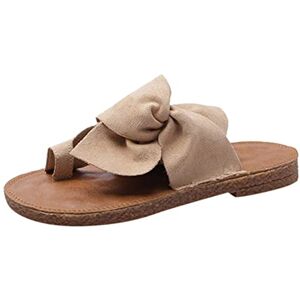 Generic Summer Shoes Women'S Comfortable Slippers: Roman Sandals Women'S Flat Slippers Butterfly Beach Sandals Non-Slip Sandals Flat Comfortable Leisure Sandals Open Toe Slippers Indoor Outdoor Slides, Khaki,