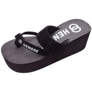 Generic Summer Women Thick Bottom Sandals Non-Slip Flip Flops Sandals Beach Slippers Boys Cars Flip Flops (Black, 5)