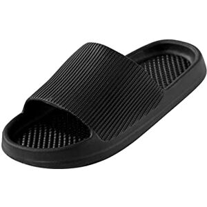 Berimaterry Shoes Men'S Ultra Slippers For Men Women Flat Non-Slip Bath Sandals Slippers, Black, 9 Uk