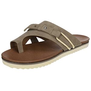 Generic Sandals For Women Lace Up Women'S Fashion Ring Toe Flat Slippers Tower Buckle Decoration Casual Leather Sandals Open Toe Comfortable Shoes Daily Ware Sandals Women (Khaki, 5)