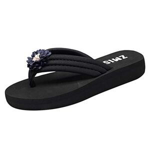 Janly Sandals For Women,Womens Bohemian Wedge Flip Flops Cushion Soft Rubber Slip On Midsole Platform Thong Sandals Slipper For Summer Holiday Uk4510a79