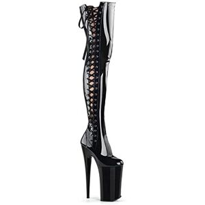 Wecctya 23cm High Heels Sexy High Top Women'S Boots Round Toe Stiletto Thigh High Boots Over The Knee Boots-Black 40 (Black 46 Eu)