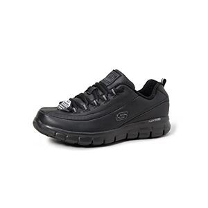 Skechers Women's Sure Track - Trickel Work Shoes,Black Leather,3.5 UK