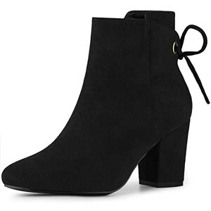 Perphy Women'S Round Toe Chunky Heels Ankle Booties Black 5 Uk/label Size 7 Us