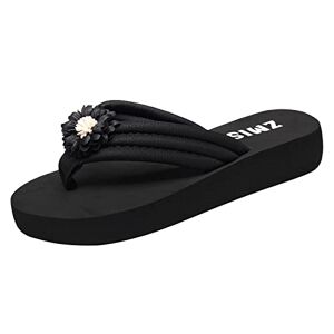 Generic Wedge Sandals For Women Comfortable Sandals Summer Toe Toe Women'S Sandals Women'S Wedge Bottomed Beach Clip Clip Sandals Fashion Women'S Sandals Sandals For Women Thong With Strap (Black, 5.5)