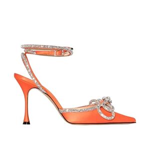 Jonam High Heels Designer Pink High Heels Ladies Spring Luxury Double Bow Heels High Heels Sandals Rhinestone Dye Summer Party High Heels (Color : Orange, Size : 10)