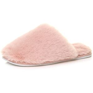 Ajvani Flat Winter Cosy Fluffy Fur Lined Mule Slippers Size 6 39