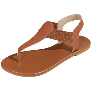 Dfek Womens Sandals With Arch Support Orthopedic Sandal Comfort Wedge Sandals For Women Orthotic Open Toe Ladies Slide Sandals Summer Flatform Cushion Walk Flat Beach Shoes 4.5 Brown-A