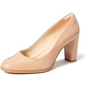 Clarks Women's Kaylin Cara Closed Toe Pumps, Beige Praline Patent Praline Patent, 4 UK