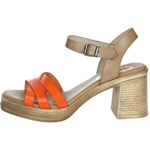 Porronet Fi2976 Women'S Heel Sandals Cowhide Orange, Orange, 4 Uk