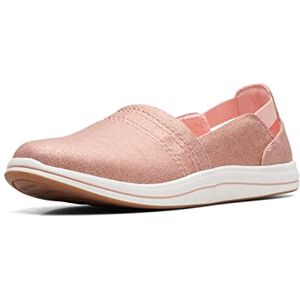 Clarks Womens Breeze Step II Loafer, Pink Metallic Textile, 7.5