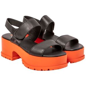 ART Women's 1829 Manchester Sandal, Nappa Black Orange, 4 UK